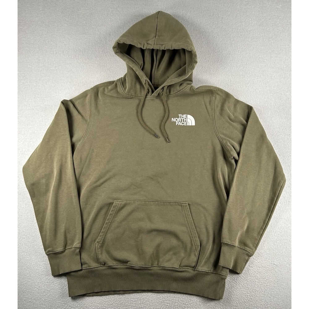 The North Face Hoodie Mens S Small Green Half Dome Pullover Fleece Sweatshirt